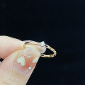 wholesale 18K Gold Niche Design Cultivated Diamond Ring Hollow Rose Gold Pave Diamond K Gold Ring Individuality-0-1