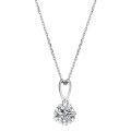 wholesale Platinum-plated S925 sterling silver 1-carat moissanite snowflake necklace for women, trendy internet-famous student diamond pendant-0-4
