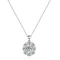 Sterling Silver Wholesale Necklace with Emerald Cut Oval Moissanite-0-4