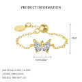 wholesale S925 Sterling Silver European And American Luxury Butterfly Zircon Ring For Women, French-style Geometric Design Chain Wholesale-0-11