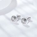 wholesale 18k White Gold Plated Silver, Cloudsame Jewelry New UFO Bubble 05 Carat Moissanite Drill-Test Pen Earrings-0-3