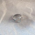 wholesale S925 Silver Antique Silver Oxidized Hollow-Out Minimalist Ring for Women, Unique and Niche Design Openable Ring for TikTok Live-0-2