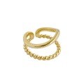 wholesale S925 Sterling Silver JA458 Korean-style INS Double-layer Smooth Twist Women's Open Ring, Versatile Silver Ring-0-4