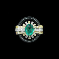 wholesale 925 Silver Gold-Plated Ring with High Carbon Diamond Muzo Green Oval Enamel Art Deco Exquisite and Versatile Women's Ring-Muzo Green 110 catties or less US size 6 (Hong Kong size 12-13 EU size 52) Ring length about 52MM