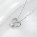 wholesale S925 Sterling Silver Europe & US Cross-Border Minimalist Luxury Heart-Shaped Diamond Pendant Necklace Factory Direct Wholesale-0-2