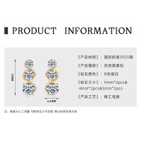 Sterling Silver 5mm Round Moissanite Swirl Stud Earrings for Women-Braided earrings [K gold]  925 silver