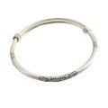 wholesale 999 Silver Ancient Method Chiseled Lotus Push-Pull Bracelet for Women, Retro Solid Pure Silver Literary Student Youthful Style Bangle-0-4