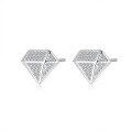 S925 Silver Moissanite Stud Earrings Hip-Hop Geometric Unisex Cross-Border-0-3