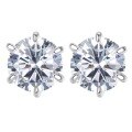 wholesale S925 Metal New 8mm Classic Six-Prong Stud Earrings for Women with High Carbon Diamond Cross-Border Ins Hot-Selling Item-0-4