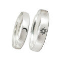 wholesale 925 Sterling Silver Sun Moon Star Couple Rings for Her, Minimalist Creative Student Matching Bands Adjustable for Him-0-4