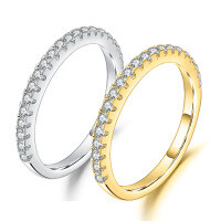 wholesale S925 Sterling Silver Plated with White Gold,-Moissanite Diamond Ring  US Size 10