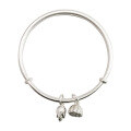 wholesale 999 Silver Two-Life Joy Lotus Pod Bracelet for Women, Chinese Style Ancient Method Lotus Flower Minimalist Solid Bangle Push-Pull Design Youthful Model-0-4