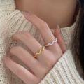 wholesale S925 Sterling Silver Korean Ins Trendy Adjustable Wave-Shaped Open Ring for Women with a Luxurious and Temperamental Style-0-0
