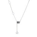 wholesale S925 Sterling Silver Korean Style Creative Resin Checkerboard Pattern Waist Pendant Tassel Choker Necklace Trendy Necklace-0-4