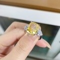 wholesale S925 Sterling Silver Ring with High Carbon Diamonds, Fluorescent, Ice Flower Cut, Radiant Cut, Cross-Border Bestseller for Wholesale-0-1