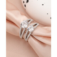 wholesale 925 Sterling Silver Zirconia 1 Carat Simulated Diamond Ring, Minimalist and Elegant Band for Engagement, Wedding, or Women's Birthday Gift-1 carat 925 silver ring 11