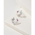 wholesale 925 Sterling Silver Flower Earrings for Women, Light Luxury Niche Design with Zircon, Shell, Butterfly Stud Earrings, High-End Sense and Elegant Ear Accessories-0-2