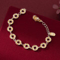 wholesale 999 Silver Literary Retro Style Exquisite Gold-Plated Pi Xiu Coin Wealth-Attracting and Fortune-Blessing Bracelet S7810-0-2