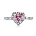 wholesale S925 Silver Cross-Border Hot-Selling Women's Ring, Small and Exquisite, Advanced Sense, Fresh and Elegant, Princess Pink Diamond Heart-Shaped Butterfly Ring Hand Accessory-0-5