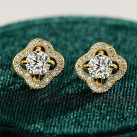 S925 Silver Moissanite Earrings, Luxurious Classic Design, Cross-Border Wholesale-0.5ct (set with zircon)  925 silver