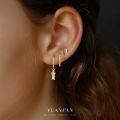 wholesale S925 Sterling Silver Geometric Square Zircon Earrings for Women,。-0-3