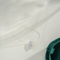 Sterling Silver 1-Carat Moissanite Mermaid's Tear Pendant Necklace-0-1