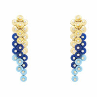 wholesale 925 Silver Gold-plated Earrings with High Carbon Diamonds, Vanjia Gold Foil Beads, Lapis Lazuli, Fashion Jewelry, Versatile Women's Earrings-Lapis Lazuli 925 Silver