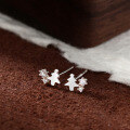wholesale 925 Pure Silver Minimalist Christmas Tree Asymmetric Versatile Stud Earrings For Girls Wholesale-0-1