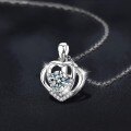 S925 Sterling Silver Cross-Border Moissanite Pendant Necklace, 1ct Heart Shape Wholesale-0-0
