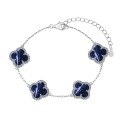 wholesale S925 Silver Four-Leaf Clover Bracelet for Women, Versatile and High-End, Small Luxury Style Four-Flower Silver Hand Jewelry-0-24