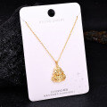 S925 Sterling Silver K Gold Pendant Necklace with Gourd and Plain Pi-0-55