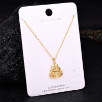 S925 Sterling Silver K Gold Pendant Necklace with Gourd and Plain Pi-S925 Sterling Silver YD2-0028BJ 925 Silver