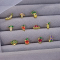 wholesale S925 Sterling Silver INS Style Fun Fruit Threaded Cartilage Ear Piercing, Korean Niche Body Jewelry-0-4
