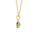 wholesale S925 Silver Plated 14k Gold Peridot and White Zircon Necklace in Japanese Retro Style-0-4