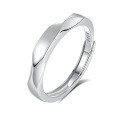 wholesale S925 Sterling Silver Original Design High-end Couple Rings Adjustable Plain Band Rings Valentine's Day Gift-0-5
