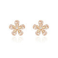 wholesale S925 pure fresh and sweet zircon flower stud earrings with a design sense, women's M05134-0-0