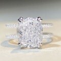 wholesale S925 Sterling Silver Women's Cross-Border Amazon Independent Site Bestseller Zircon Double Row Diamond Ice-Cut Ring-0-3