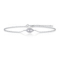 925 Sterling Silver Custom Simple Lady LOVE Bracelet with Moissanite, Non-Fading-0-15