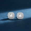 S925 Silver Square Zirconia Yellow Diamond Earrings for Amazon Cross-Border-0-0
