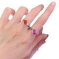 wholesale S925 Silver Metal Live Stream New Product 6*8mm Fanta Orange Open Adjustable Ring for Women,-0-4
