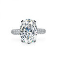 S925 Silver 8-Carat Oval Moissanite Ring with Luxurious Setting-0-1