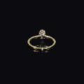wholesale 18k gold simple lab-grown diamond ring bezel-set with 08ct oval shape, available in 9k/10k/14k gold, genuine diamond, platinum empty setting-0-2