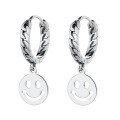 wholesale S925 Sterling Silver Japanese Version Trendy Smiley Face Expression Earrings, A Must-Have Unisex Earrings for Trendsetters-0-4