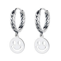 wholesale S925 Sterling Silver Japanese Version Trendy Smiley Face Expression Earrings, A Must-Have Unisex Earrings for Trendsetters-YFR031/approx. 2.01g 925 silver