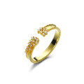 wholesale 14K Gold Plated Baroque Retro Starry 3mm Open Ring, Light Luxury and Unique Design Ring-0-1