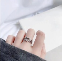 wholesale S925 retro "Money Comes with the Horse" index finger ring for women, ins trendy cute fashionable niche unique little horse ring-Platinum