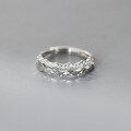 wholesale S925 Sterling Silver Fresh and Sweet Ins Style Niche Design Inlaid Diamond Crushed Ice Wave Ring R02670-0-3