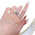 wholesale S925 Metal, Mu Jing New Arrival European and American Style Silver Beaded Ring for Women, Minimalist and Elegant Diamond Ring, Drop Shipping-0-4