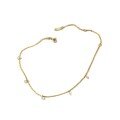 wholesale S925 silver fresh, sweet, niche, fashionable, lightweight luxury, minimalist, 5-round diamond ankle chain S7498-0-4