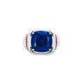 wholesale Metal: 925 Silver Gold Plated High Carbon Diamond, Royal Blue Cocktail Party Jewelry Versatile Women's Ring-0-4